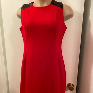 Liz Claiborne red/black sleeveless office dress. Size XL $25